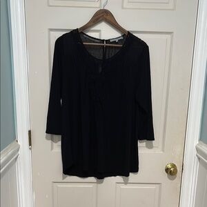 Daniel Rainn Women’s Plus Size Black Lace Detail Blouse Size 1x